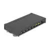 Pataisų skydelis DELOCK Mini Desktop RJ45 8 prievadų Cat.6A ekranuotas juodas, skirtas stalui, sienai arba DIN bėgiui