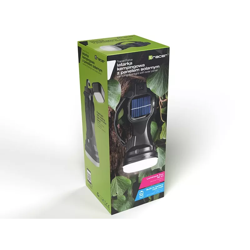 Žibintuvėlis TRACER Camping Torch 47140 saulės energija įkraunamas, vandeniui atsparus