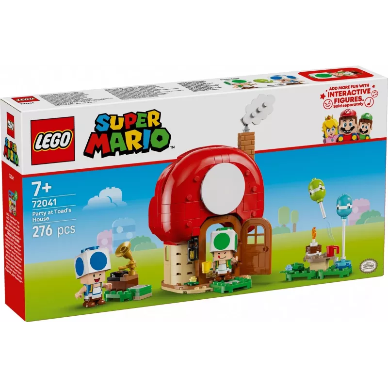 LEGO Super Mario vakarėlis Toad namelyje 72041 – konstruktorius su interaktyviais žaidimo elementais