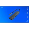 USB centrinis įrenginys SAVIO AK-54 — 4 x USB-A (USB 3.2 Gen 1), USB-C jungtis, juodas
