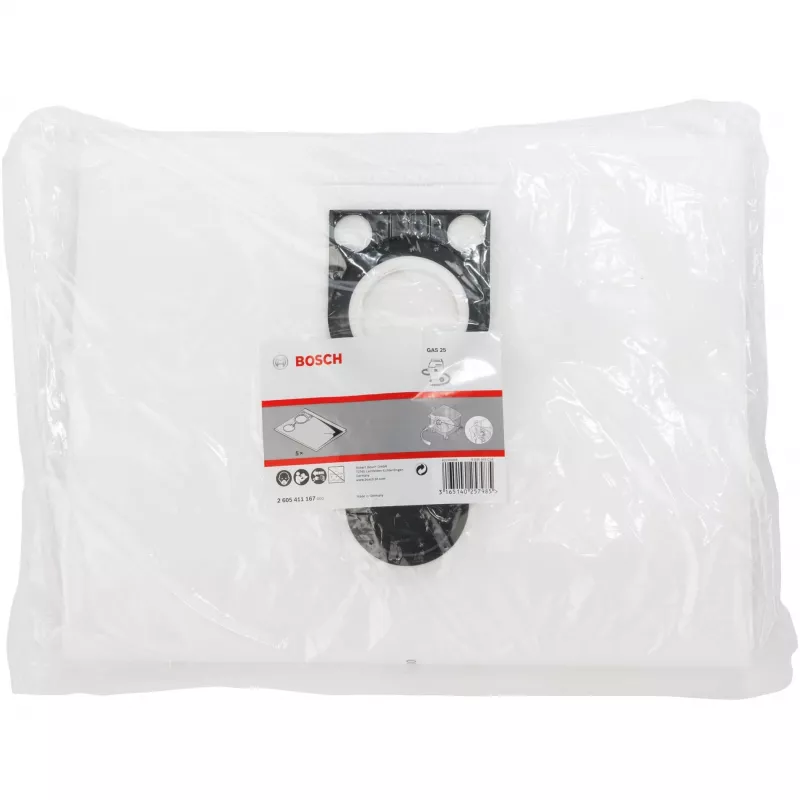 Bosch 2 605 411 167 dulkių maišeliai (5 vnt.) GAS 25 Professional
