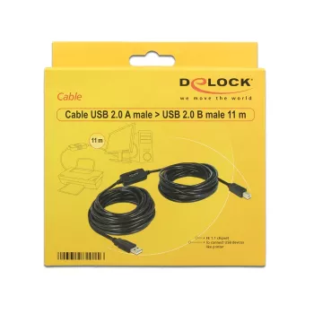 USB kabelis DeLOCK 11m USB 2.0 A - USB 2.0 B