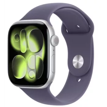 Apple Watch Series 11 GPS + Cellular 42mm sidabrinis aliuminio korpusas su Purple Fog Sport apyranke - M/L