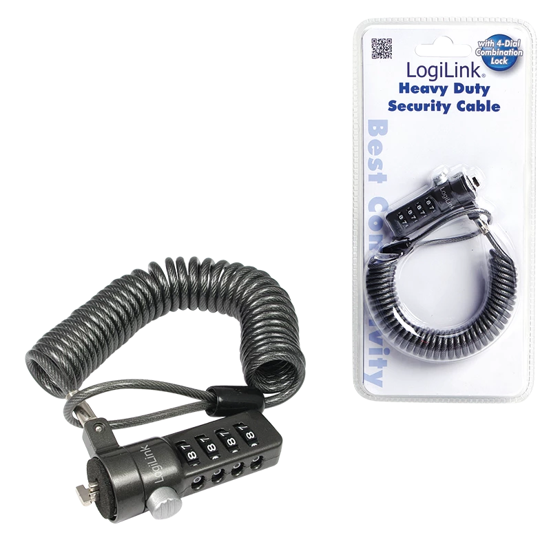 LogiLink NBS004 kabelio spyna, juoda, 1,8 m