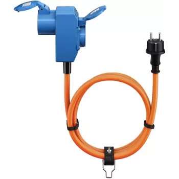 Goobay Camping adapteris 1,5 m oranžinis CEE kištukas į įžemintą lizdą IP44