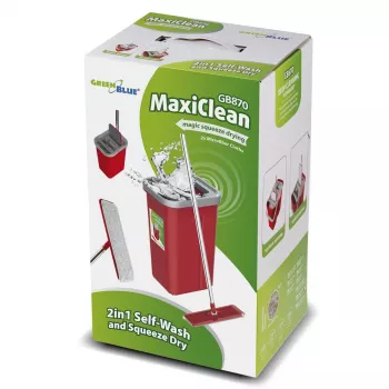 Grindų valymo rinkinys GB870 MaxiClean su plokščia šluoste ir 2 viename kibiru 5,7 l