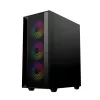 Korpusas GEMBIRD CCC-FC-4000 Midi Tower juodas, grūdintas stiklas, RGB apšvietimas, ATX/Micro-ATX/ITX