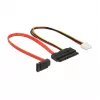 SATA kabelis DeLOCK 0,3 m SATAIII 7p + Floppy 4p / SATAIII 22p