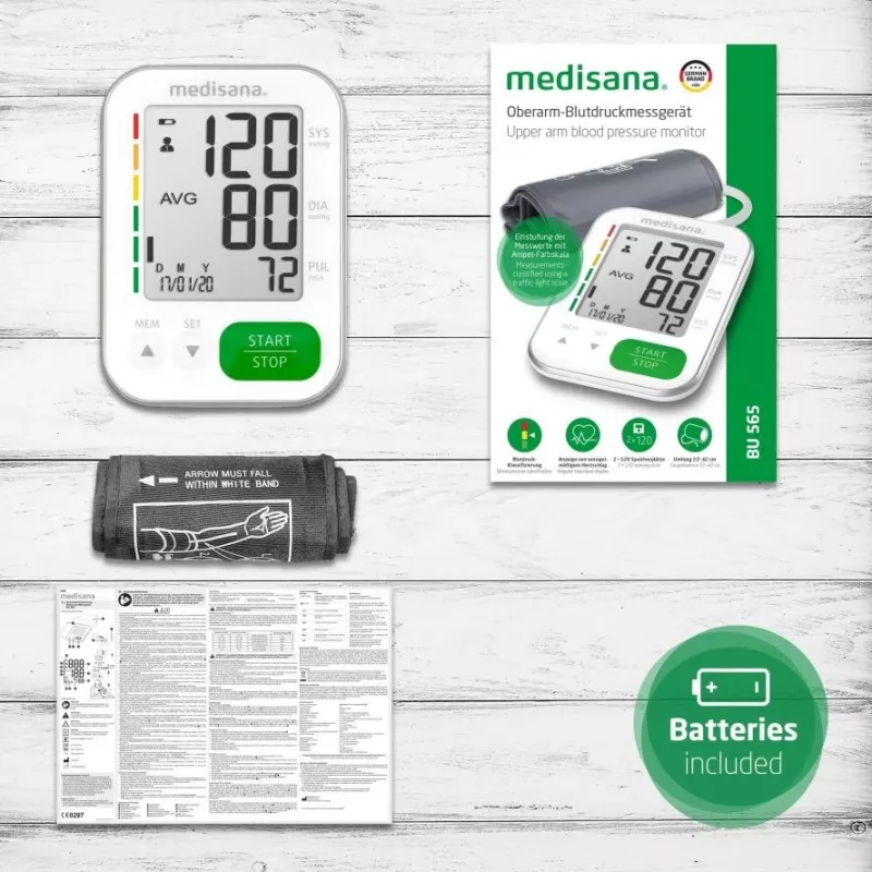Medisana BU 565 viršutinės rankos kraujospūdžio matuoklis (baltas)