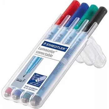 Markeris Staedtler Lumocolor correctable 305 4 vnt. Žalia Juoda Mėlyna Raudona
