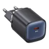 usams 30W GaN USB-C greitasis įkroviklis USA001446 – 30W USB-C PD sieninis nešiojamas įkroviklis, juodas
