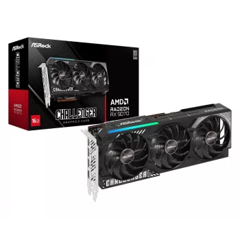 Vaizdo plokštė ASRock Challenger Radeon RX 9070 — 16 GB GDDR6, 256 bit, PCIe 5.0, 3x DisplayPort 2.1a + HDMI 2.1b