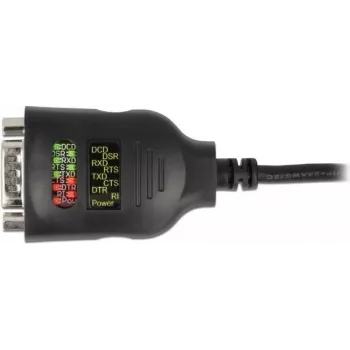 Delock USB Type-A į Serial DB9 adapteris su 9 LED RS-232 testeriu - Serijinis adapteris - USB - RS-232 x 1 - Juodas (90497)