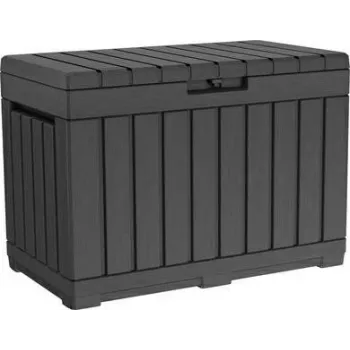Laikymo dėžė lauke Keter Kentwood 190L – 190 litrų, grafitas, atverčiamas dangtis, 823×457×577 mm