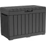 Laikymo dėžė lauke Keter Kentwood 190L – 190 litrų, grafitas, atverčiamas dangtis, 823×457×577 mm