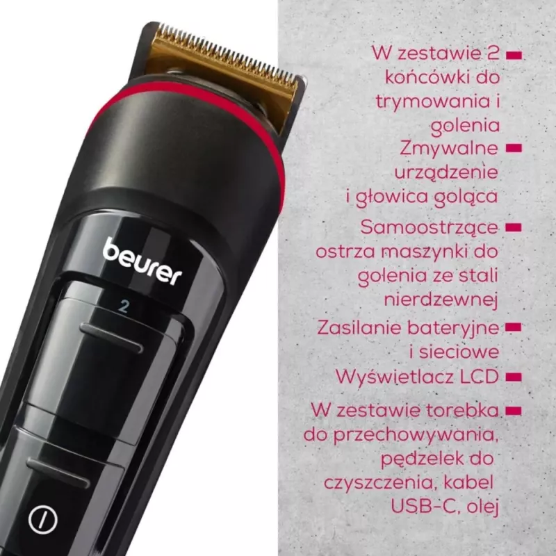Beurer MN4 barzdos ir šerelių kirpimo mašinėlė, įkraunama, precizinis pjovimas