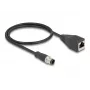 DeLOCK M12 adapterinis kabelis D-koduotas 4 kontaktų kištukas į RJ45 lizdą 50 cm