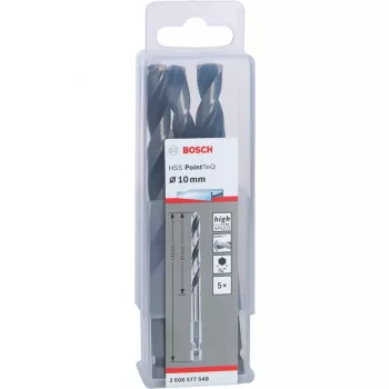 HSS PointTeQ gręžtuvas metalui 5 vnt. 10 mm šešiakampė mova ilgis 133 mm