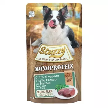 STUZZY Monoprotein veršiena su burokėliais – šlapias šunų maistas – 150g