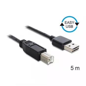 USB kabelis DeLOCK 85553 USB 2.0 5 m USB A USB B juodas