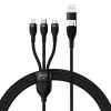 USB kabelis Baseus CASS030101 1,2 m USB A/USB C į USB C/Micro-USB B/Lightning juodas