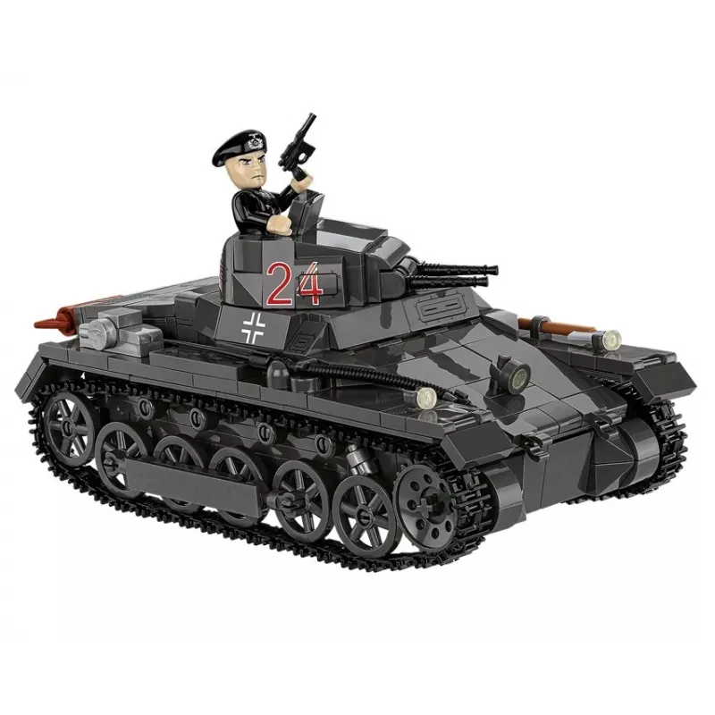 Konstrukcinis rinkinys Cobi Panzer I Ausf. B – 654 detalės, detalaus tanko modelio rinkinys