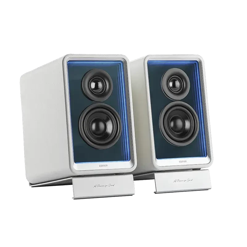 Edifier QR65 aktyvus stalinis monitorius su GaN įkrovikliu | 70 W | Bluetooth | Baltas | Belaidis ryšys
