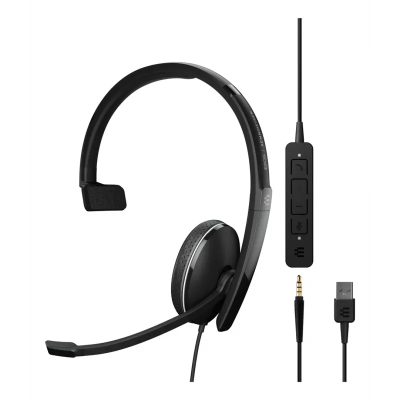 EPOS ADAPT 135 USB II ausinių rinkinys su laidu, juostine galvos juosta, biurui / skambučių centrui, USB Type-A, juoda