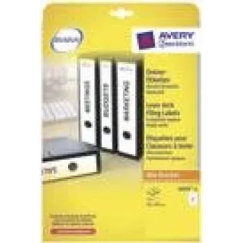 Lipnios etiketės segtuvams Avery L6059-25 Baltos 59 x 297mm