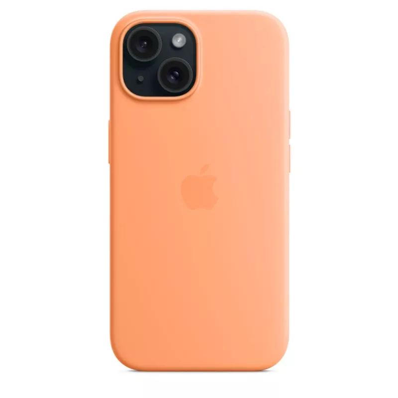 Apple iPhone 15 Silikoninis dėklas su MagSafe - Oranžinis Sorbetas