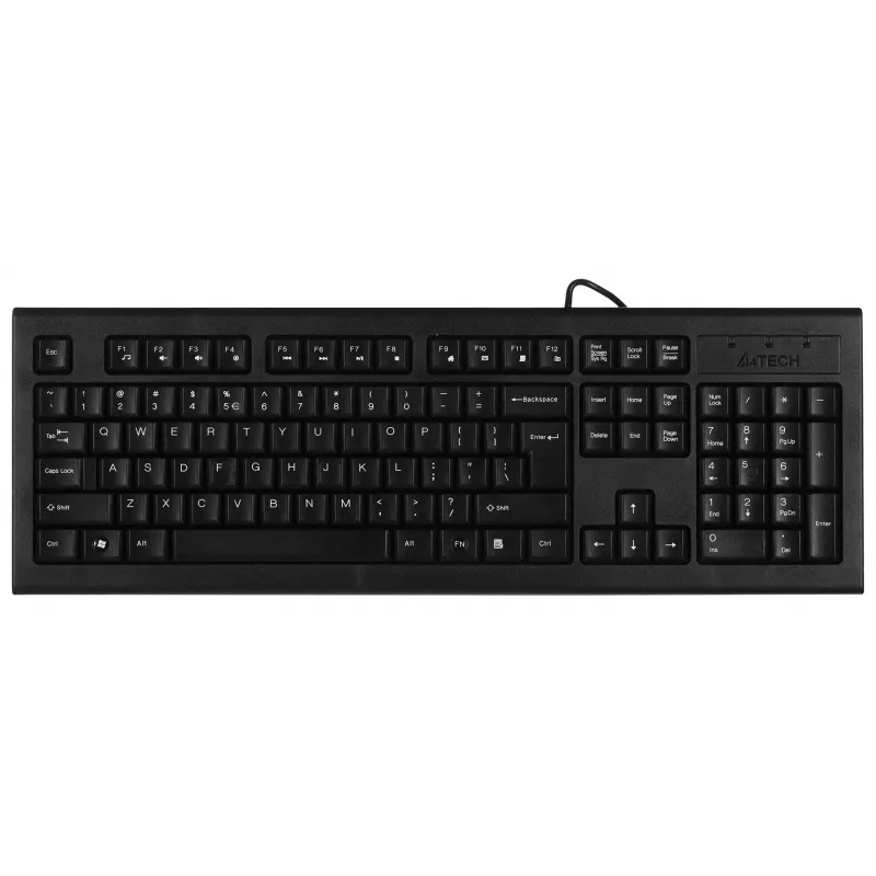 A4Tech KR-85 klaviatūra USB QWERTY US anglų juoda