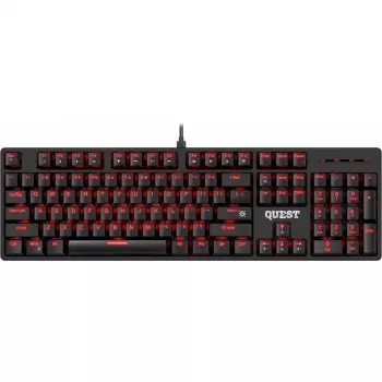 Mechaninė klaviatūra DEFENDER QUEST GK-596 – RGB foninis apšvietimas, Anti-Ghosting, laidas, kompaktiškas išdėstymas