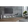 Cama TV stovas LIFE 300/42/35 baltas/pilkas blizgus