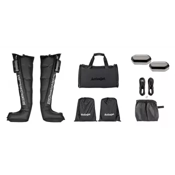 Limfodrenažinis kojų masažuoklis ActiveJet ACM-PLUS-A1 M, baterija 25 W, juoda, 380×950×60 mm