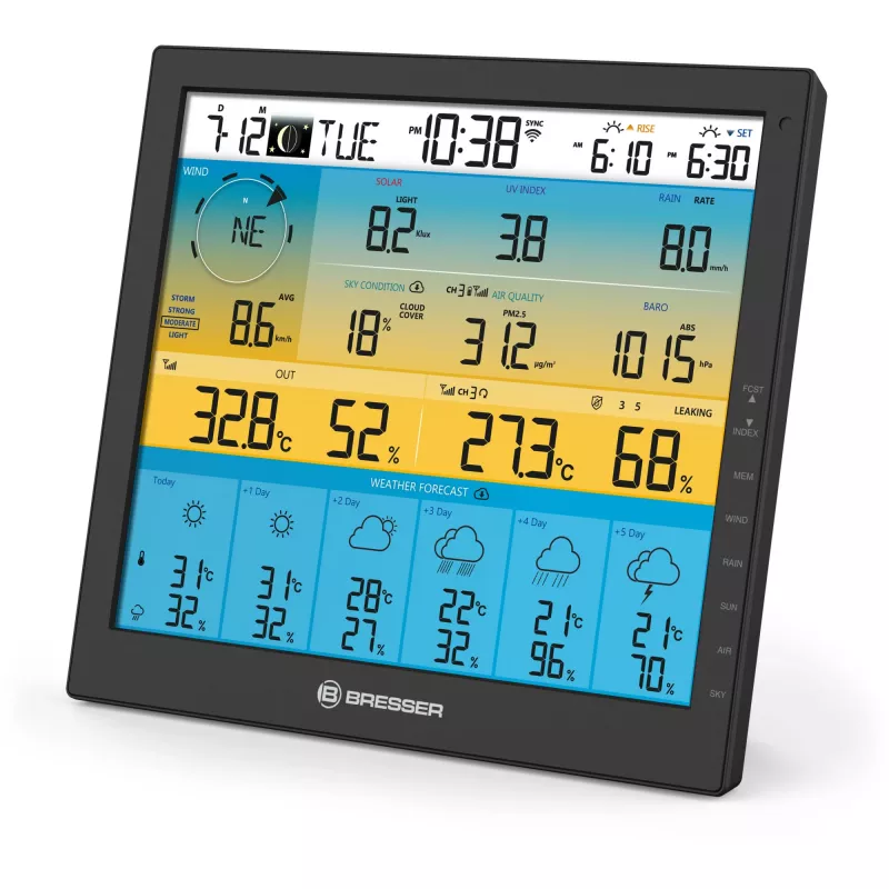 Skaitmeninė orų stotis Bresser Optics 7003220 Juoda LCD Wi-Fi