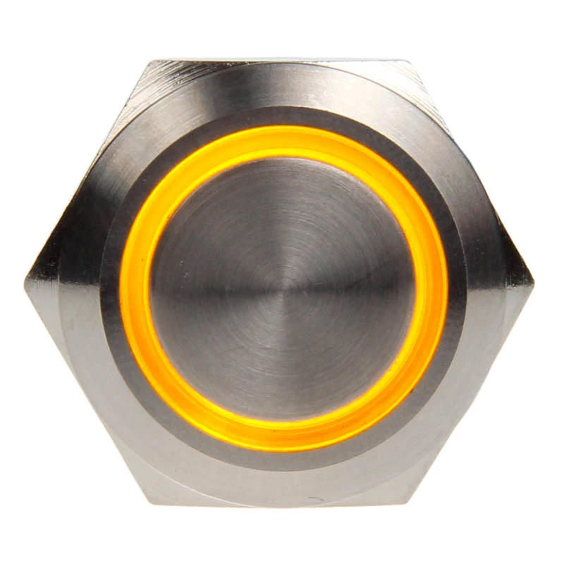 DimasTech PD024 sidabrinis kompiuterio korpuso mygtukas su LED žiedu
