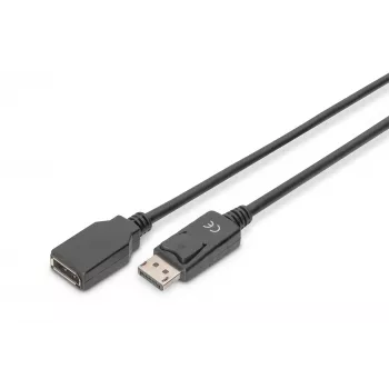 Digitus ASSMANN DisplayPort ilginimo kabelis - DisplayPort (kištukas) - DisplayPort (lizdas) - 2 m (DisplayPort 1.2) - Lietas - Juodas (AK-340200-020-S)