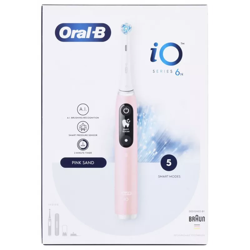 Oral-B iO6 rožinis elektrinis dantų šepetėlis