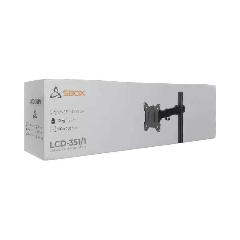 Sbox LCD-351/1-3 monitoriaus laikiklis (17-32/10kg/100x100)