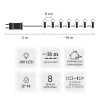 LED girlianda Extralink 200 lempučių šalta balta, skersmuo 3+ mm, ilgis 16 m