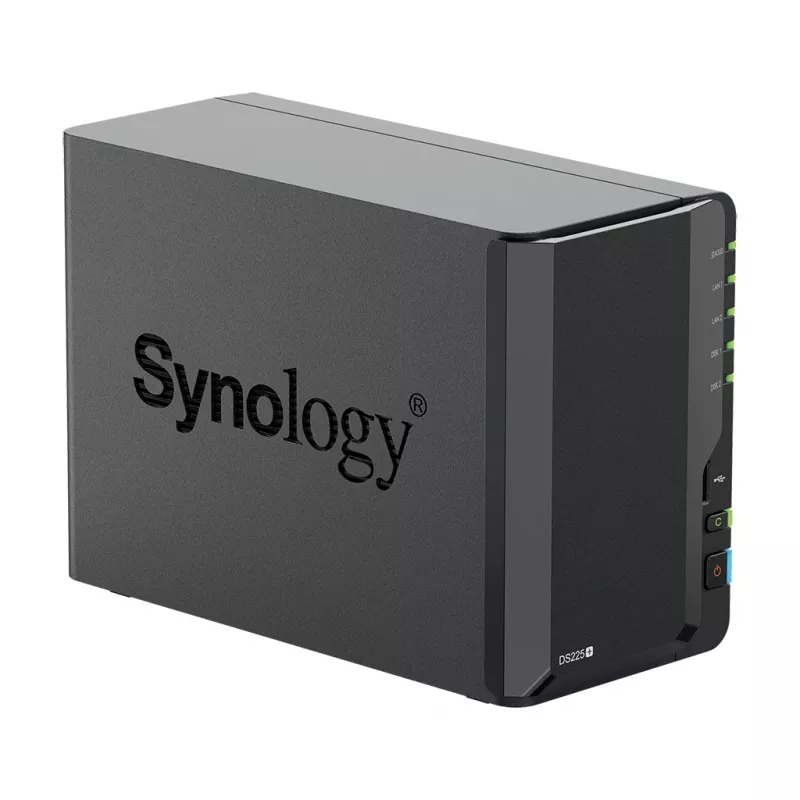 Synology DS225+ 2 vietų NAS darbalaukis Intel® Celeron® J4125 2 GB DDR4 Synology DSM juodas - tik Synology HDD