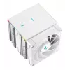 Oro aušintuvas DeepCool AK620 Digital SE White – du 120 mm ventiliatoriai, 6 šilumos vamzdeliai, PWM, LGA 1700, įmontuotas ekranas