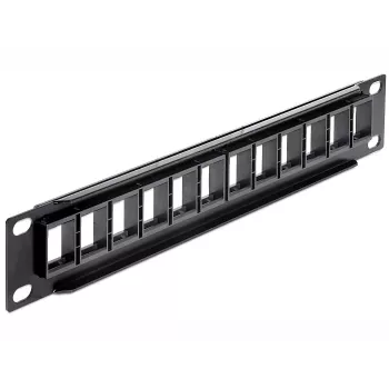 Patch panel DeLOCK 43259 10 colių, 12 keystone modulių, juodas