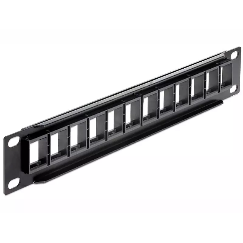 Patch panel DeLOCK 43259 10 colių, 12 keystone modulių, juodas