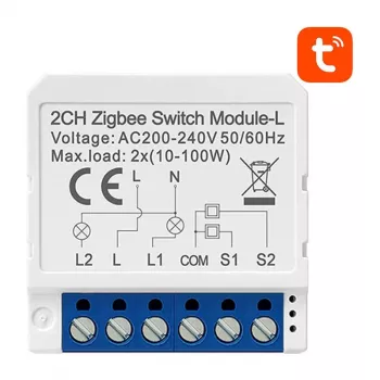 Išmanusis jungiklio modulis Avatto LZWSM16-W2 ZigBee — be nulinio laido, sieninis relės modulis