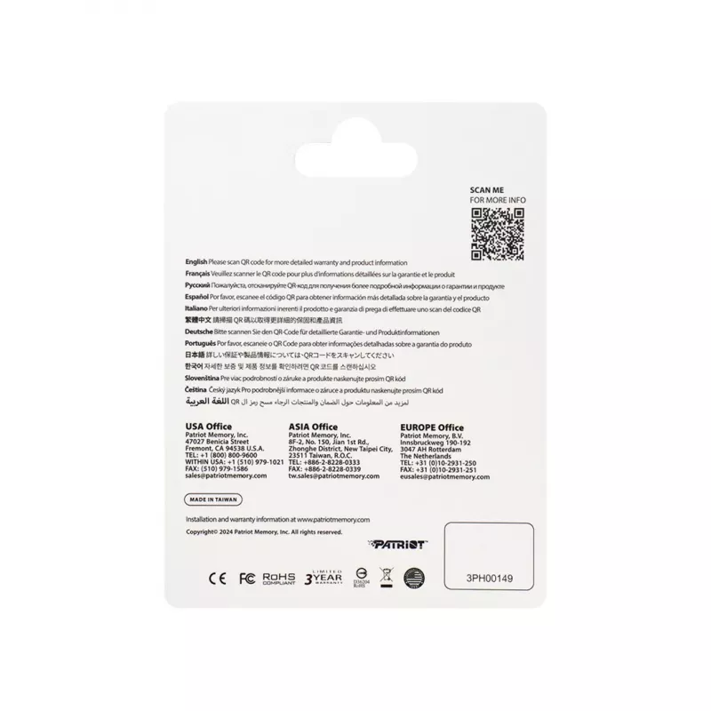 PATRIOT 512GB MicroSDXC atminties kortelė V30 U3 Class 10, skaitymas 90 MB/s, rašymas 80 MB/s, su rašymo apsaugos jungikliu