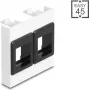Montavimo rėmelis DELOCK Easy 45 2x Keystone laikikliai 45x45 mm baltas/juodas