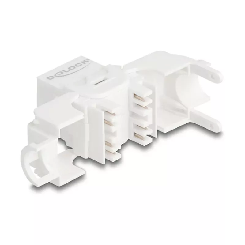 Keystone modulis DELOCK 90722 plokščias RJ-45 baltas, 16×36×20,8 mm