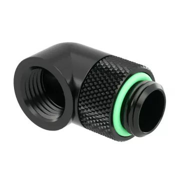 Barrow adapter 90 laipsnių G1/4 AG į G1/4 IG - sukamas, juodas (TWT90-v2.5 b)