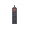 Gembird EG-PSU3F-01 apsauginis filtras nuo viršįtampių, juodas, 3 AC lizdai, 230 V, 0.6 m
